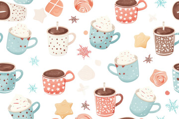 Winter Seamless Pastel Pattern for Background