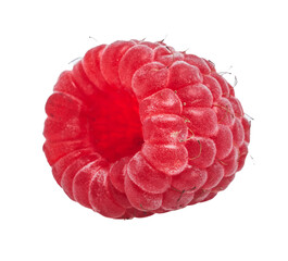  Delicious single raspberry over isolated white background
