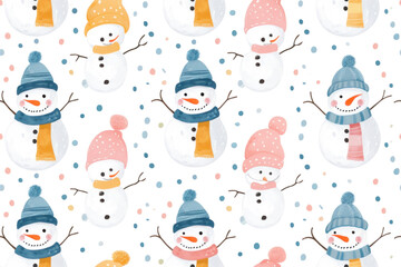 Pastel Winter Seamless Pattern Design