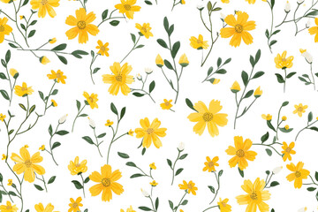 Fototapeta na wymiar Pastel Flowers Seamless Pattern for Design