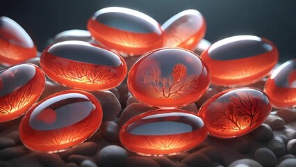 Coral Visions: Encased in Crystal Droplets
