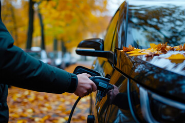 Autumn Bliss: Electric Vehicle Charging Hub