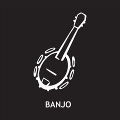 vector icon for banjo, musical instruments