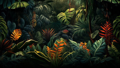 Jungle leaves background