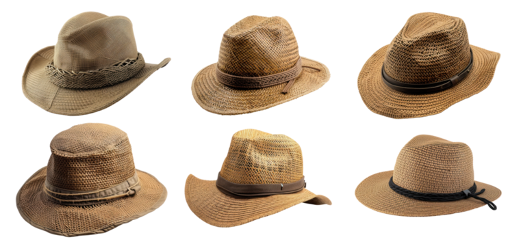 Set of derivative hats, cut out - stock png.