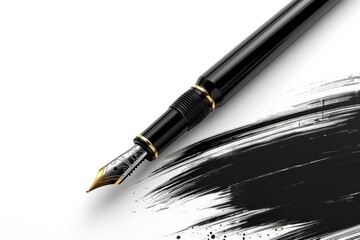 An elegant touch of luxury and sophistication, this black ink pen with a gleaming gold tip is the perfect office instrument for all your writing needs