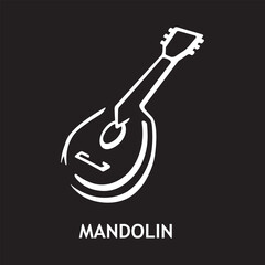 vector icon for mandolin, musical instruments