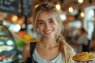 Pasta Perfection: Smiling Lady in White