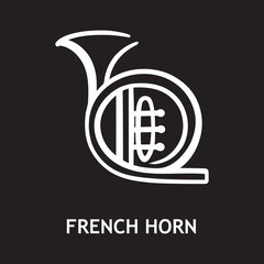 Obraz premium vector icon for french horn, musical instruments
