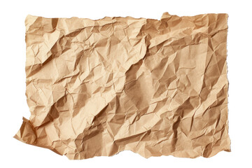 Obraz premium Brown crumpled cardboard piece of cardboard, cut out - stock png.