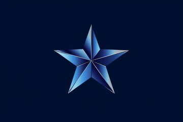 Obraz premium An electrifying piece of art, with symmetrical precision, showcasing a vibrant blue star on a captivating blue background