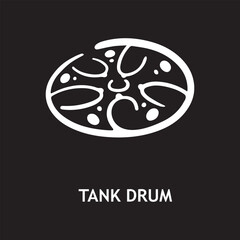 vector icon for tank drum, musical instruments