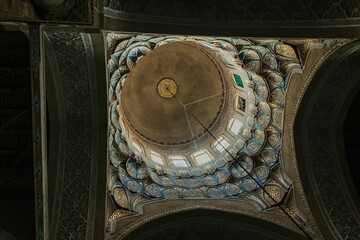 interior ceiling of the Sultan Hassan Mosque in Fatimid or Medieval  Cairo , Egypt
