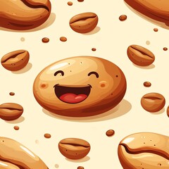 Animated Coffee Bean Pattern