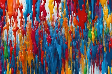 Photo sur Aluminium Rouge 2 Paint dripping, colorful paint - blotch, background, generative ai