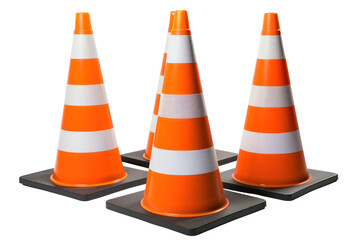 Traffic cone, cut out - stock png.