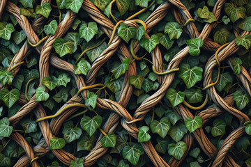 Generate a pattern of intertwining vines, capturing the sense of growth and vitality - Powered by Adobe