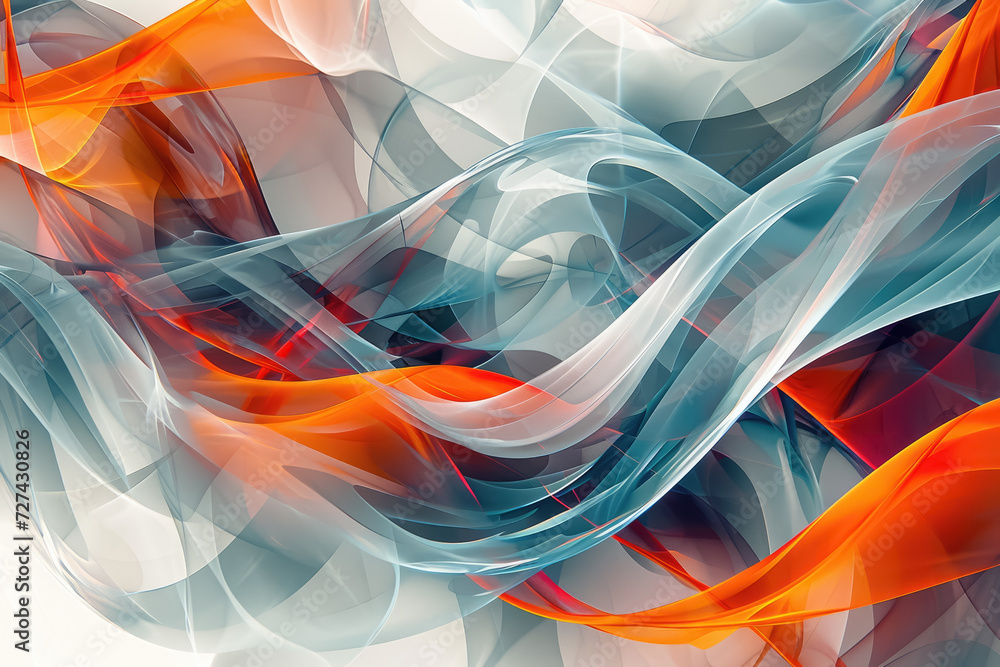 Poster create an abstract pattern of flowing ribbons, with dynamic lines and textures.