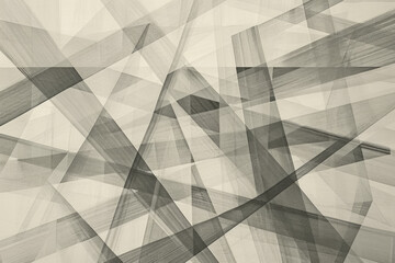 abstract geometric design with intersecting lines and shapes in various shades of gray