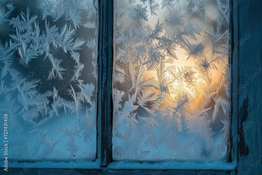 Aufkleber frost with a pattern and a window