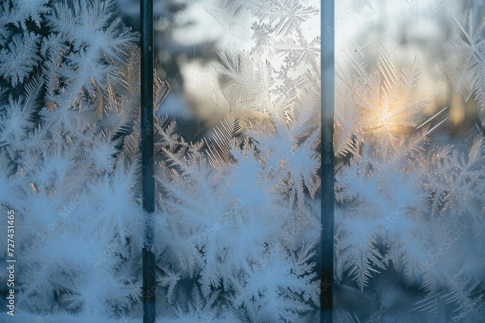 Poster frost with a pattern and a window