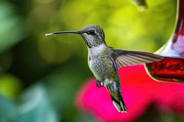 Fototapeta premium hummingbird with a beak and a nectar