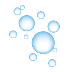 Bright blue soap bubbles on white background -  stock vector