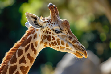 giraffe with a neck and a kiss