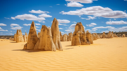 A Group of Rock Formations in the Desert