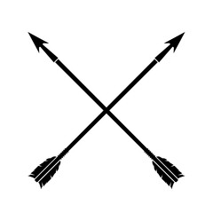 Crossed two medieval arrows, retro element, vintage