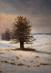 tree landscape oil painting, landscape, art, watercolor, oil painting for printing, painting on canvas