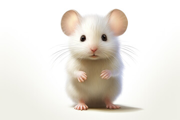 portrait of cute mouse on white background