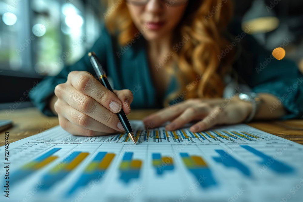 Poster a financial expert analyzing charts and graphs communicates the critical role of data-driven decisio