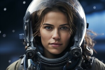 Female Space Tourist with a Space Suit