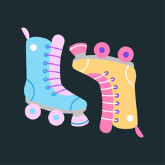 Roller skates, vector roller skates illustration, isolated