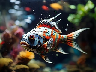fish in a home aquarium, or beautiful aquarium fish  
