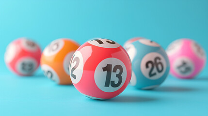 A Row of Numbered Pool Balls