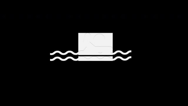 Pictograma de los Juegos Ol&iacute;mpicos de lado izquierdo con el deporte nataci&oacute;n en aguas abiertas con alpha