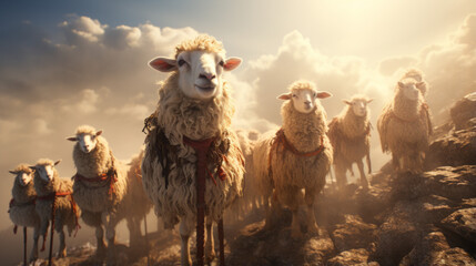 Natural Harmony: Exploring the Diversity of Farm Animals and Wildlife in Serene Landscapes, generative AI