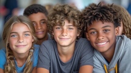 Obraz premium Young Children Sitting Together in a Group