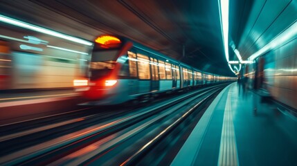 Fototapeta na wymiar public train transport, generated with AI