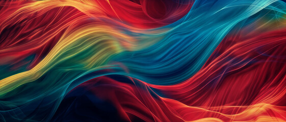 Fototapeta premium Vibrant Abstract Colorful Waves Flowing in Red, Blue, and Green