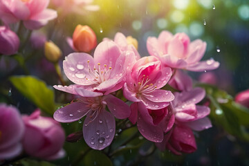 "Spring Rain: Blooms and Blur"?