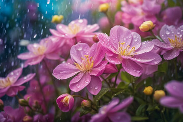 "Spring Rain: Blooms and Blur"?
