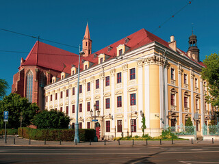 Fototapeta na wymiar Street before Philological Faculty in Wroclaw