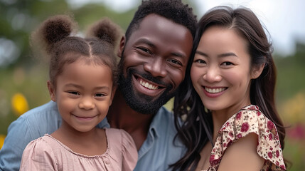 Happy Multiracial Family: Unity and Love in Diversity