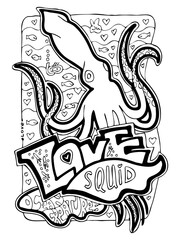 Ocean animals coloring book page. Colouring pages set for adults and kids. Funny cute sea creatures, fish. Under water life. Vacation holiday theme. Hand drawn illustration, cartoon style line drawing