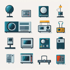 flat technology icon set