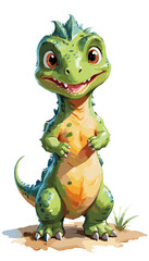 Fototapeta premium Children Dinosaur Watercolor Illustration