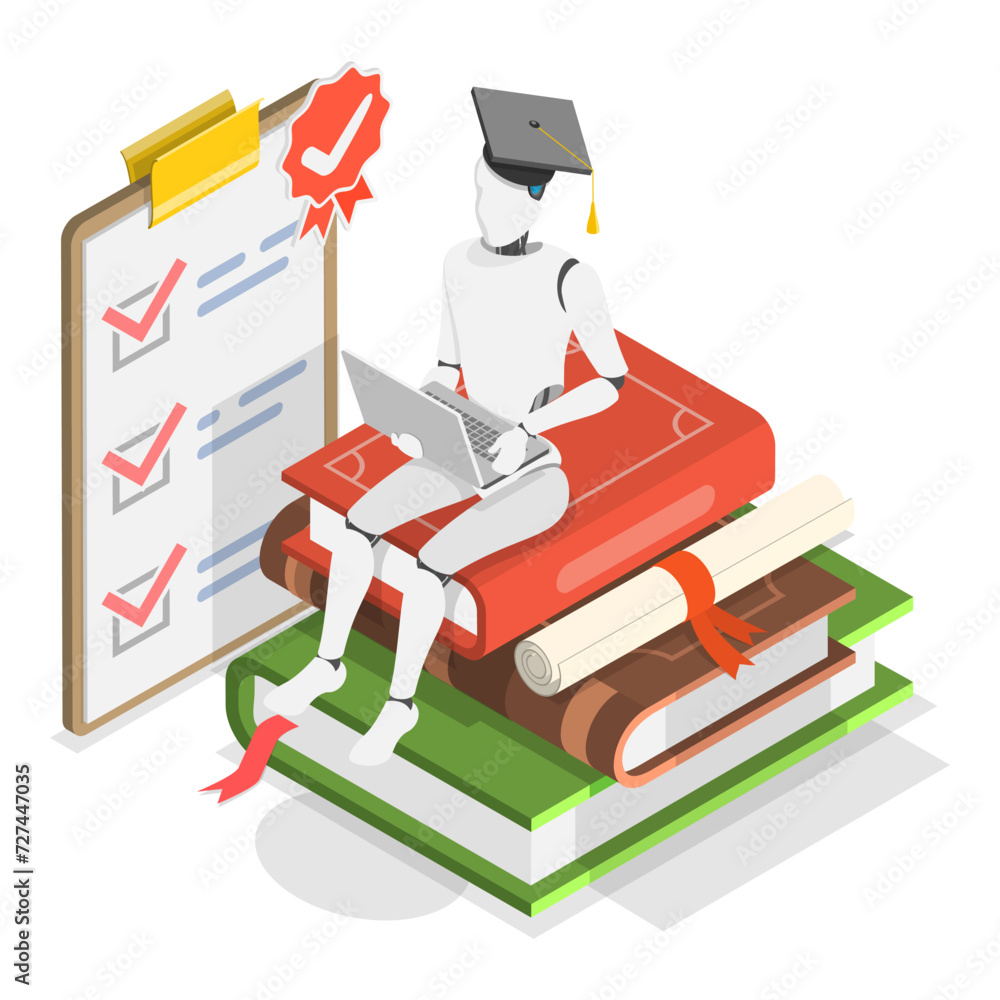 Aufkleber 3d isometric flat vector illustration of gpt chat, virtual dialog with ai assistant. item 1